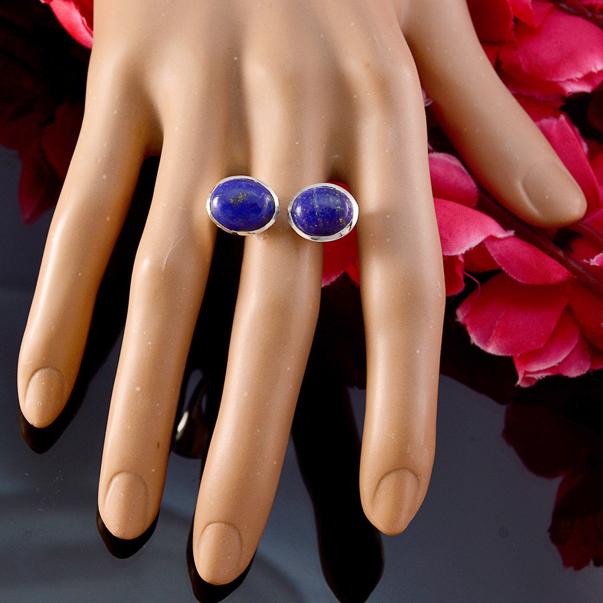 Lucy Abstract Blue Toi et Moi Ring