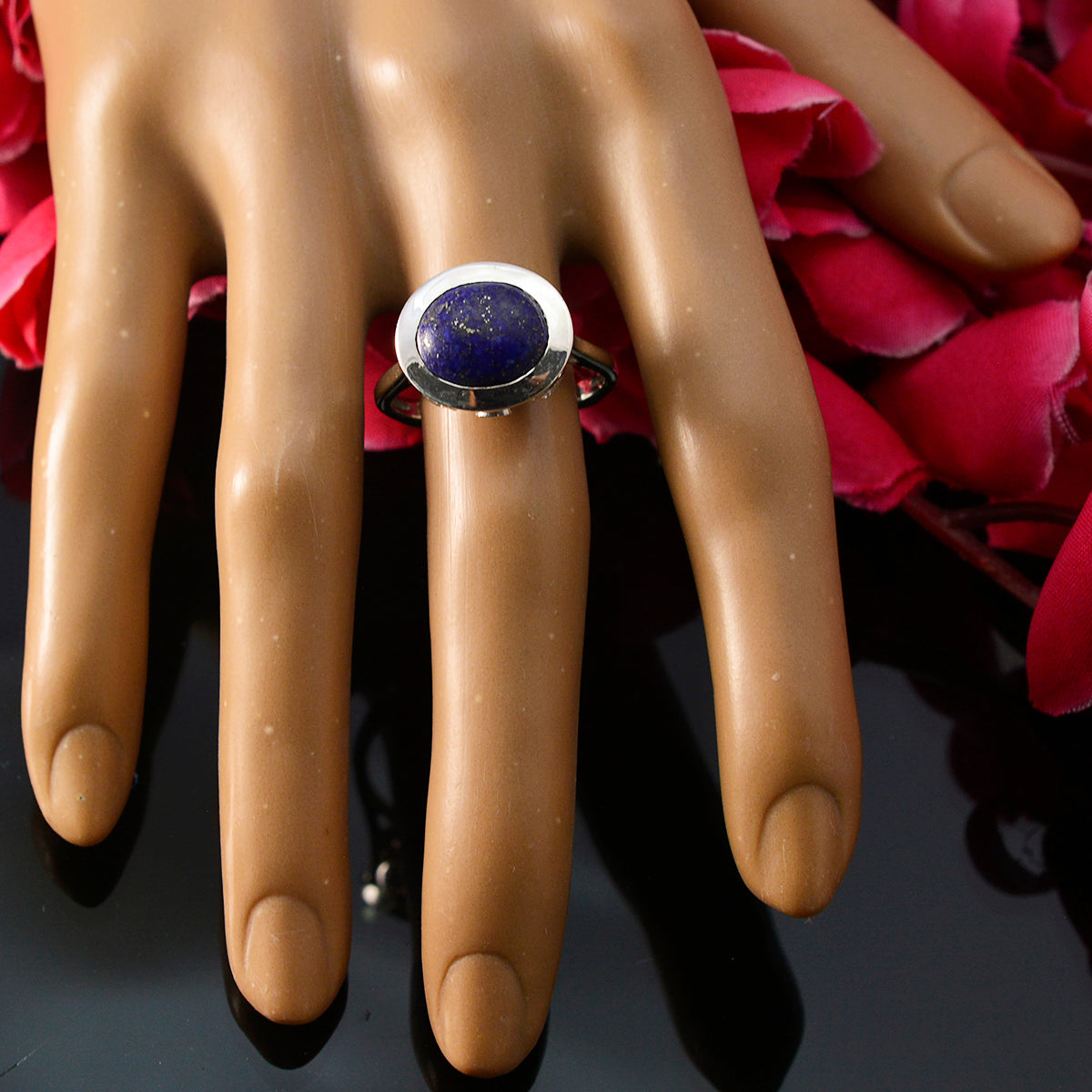 Lucia Abstract Blue Halo Ring
