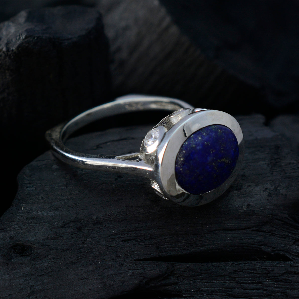 Lucia Abstract Blue Halo Ring