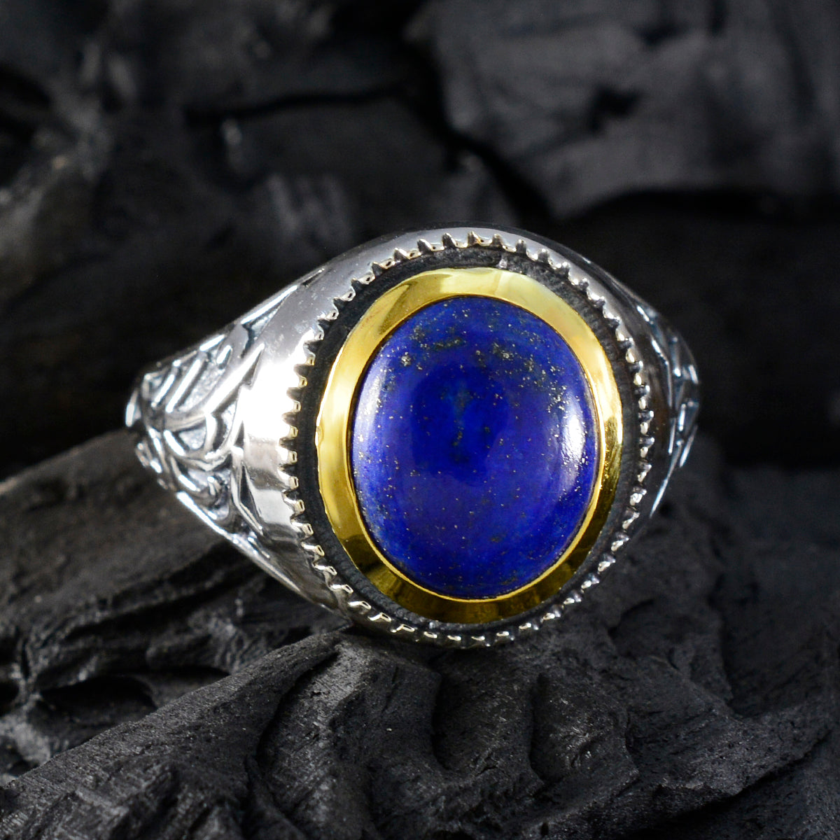 Ines Filigree Blue Solitaire Ring