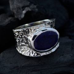 Pilar engravings Blue Solitaire Ring
