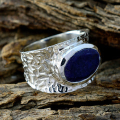 Pilar engravings Blue Solitaire Ring