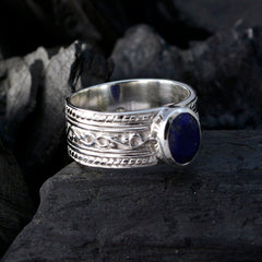 Lucy Art Deco Blue Solitaire Ring
