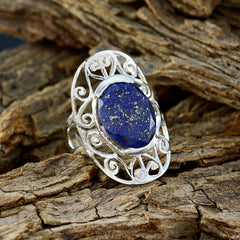 Zoe Art Deco Blue Solitaire Ring