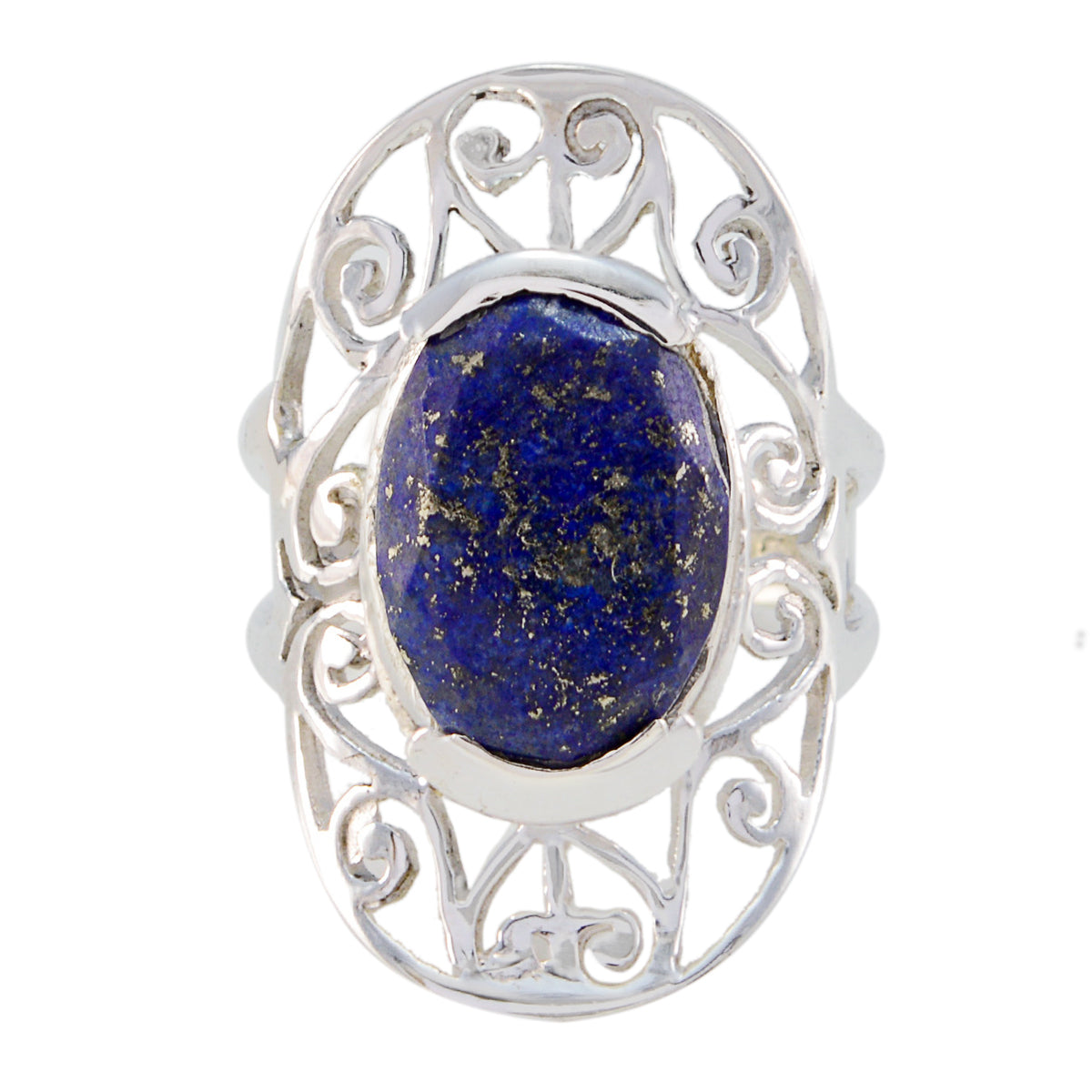 Zoe Art Deco Blue Solitaire Ring