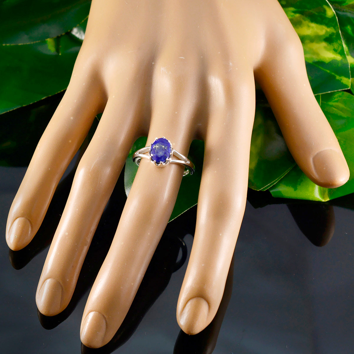 Sakura Modern Blue Solitaire Ring