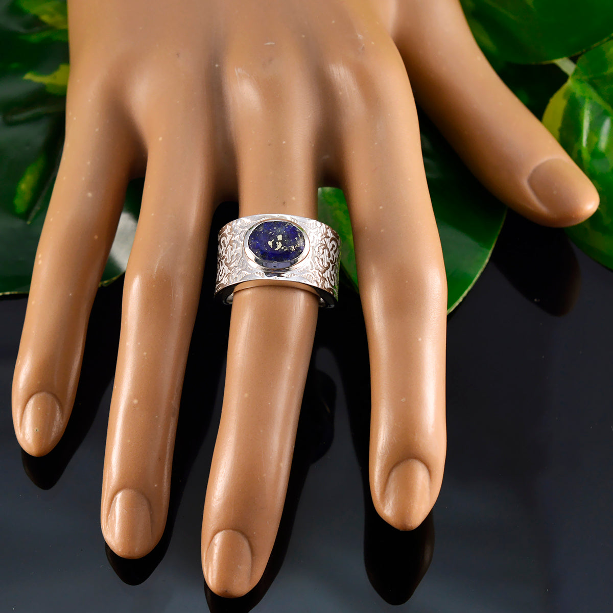 Ana Art Deco Blue Solitaire Ring