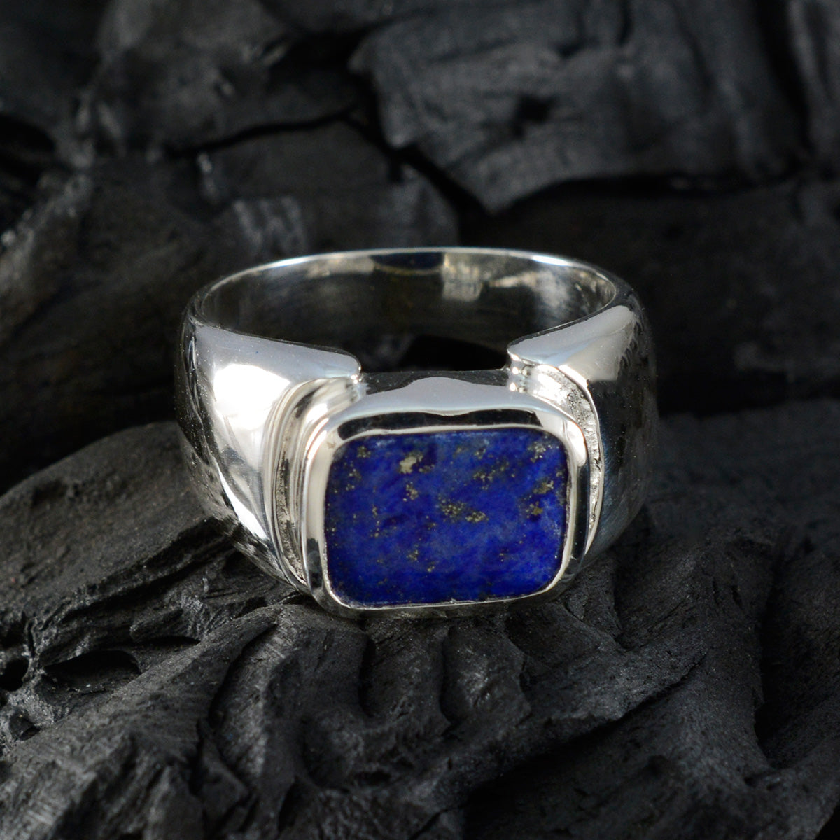 Olivia Abstract Blue Solitaire Ring