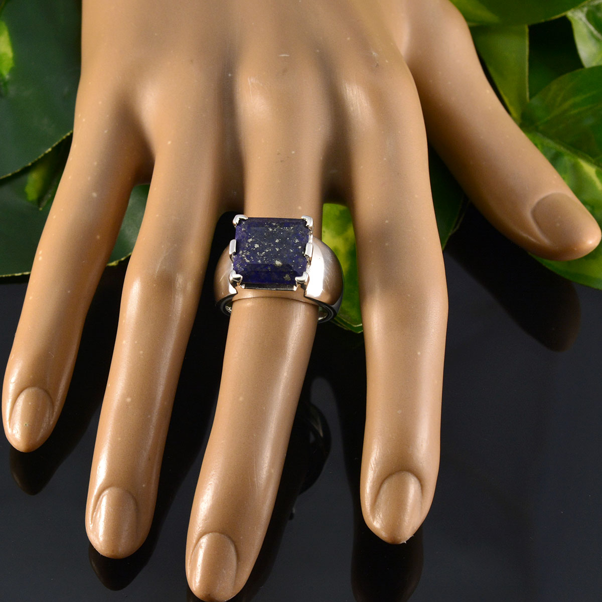 Chloe Ethnic Blue Solitaire Ring