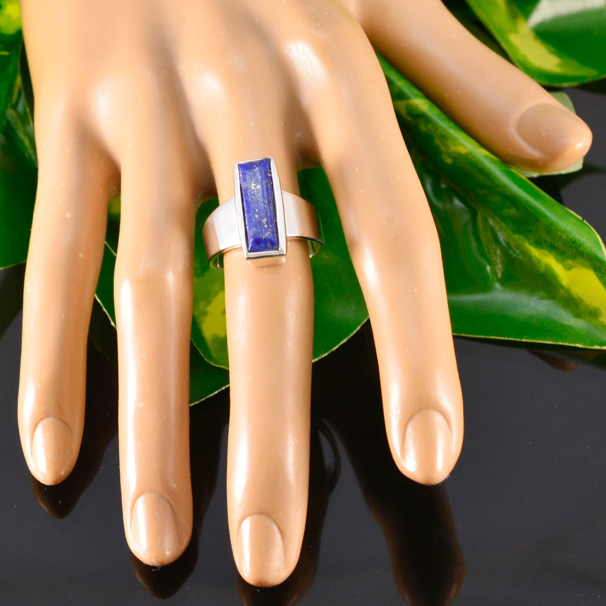 Giulia Contemporary Blue Solitaire Ring