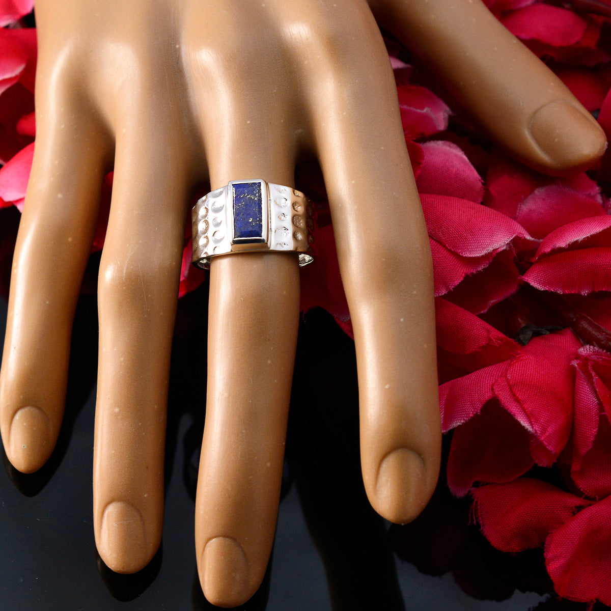 Zoe Signet Blue Solitaire Ring