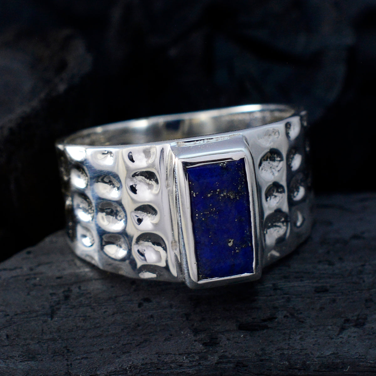 Zoe Signet Blue Solitaire Ring
