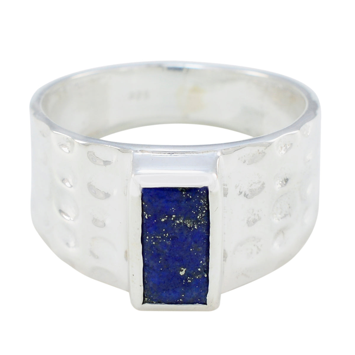 Zoe Signet Blue Solitaire Ring Lapis Lazuli Blue