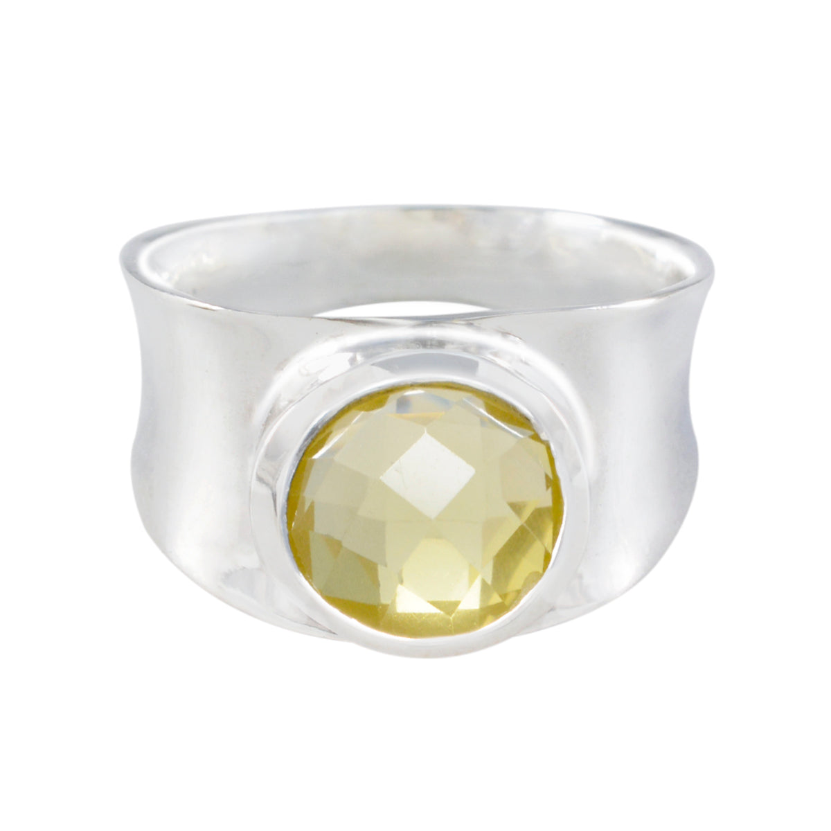 Eva Armor Yellow Solitaire Band Lemon Quartz Yellow