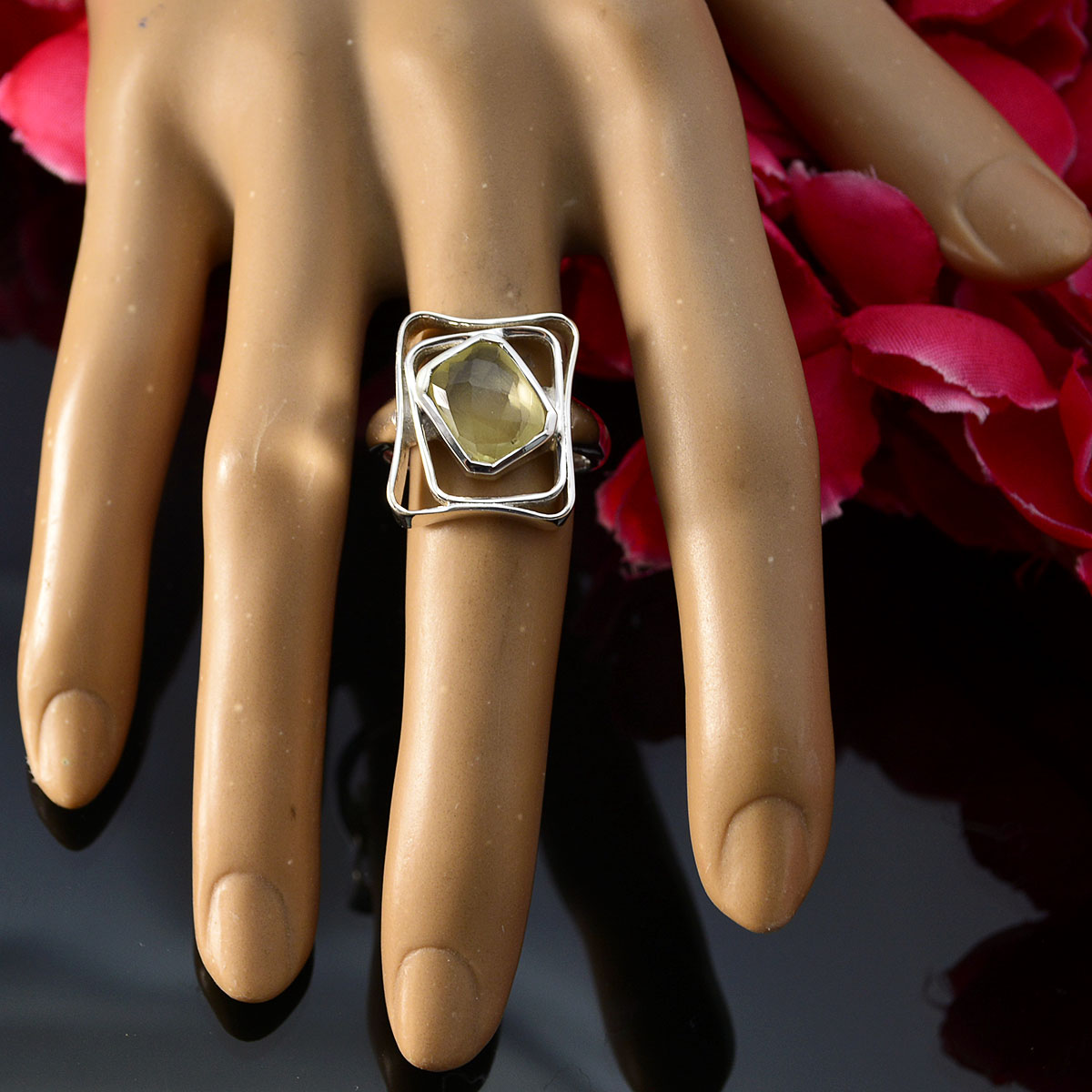 Amanda Signet Yellow Solitaire Ring