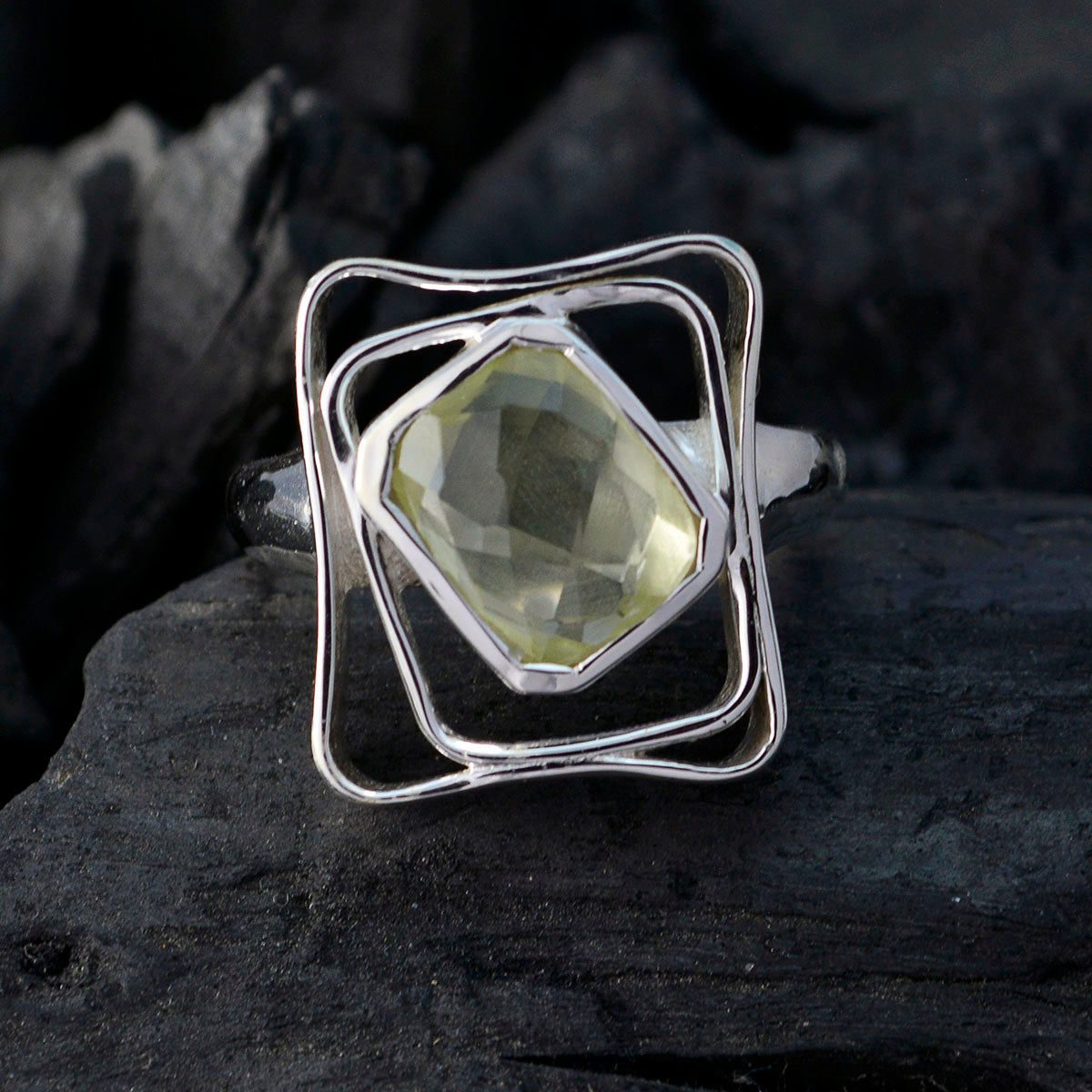 Amanda Signet Yellow Solitaire Ring