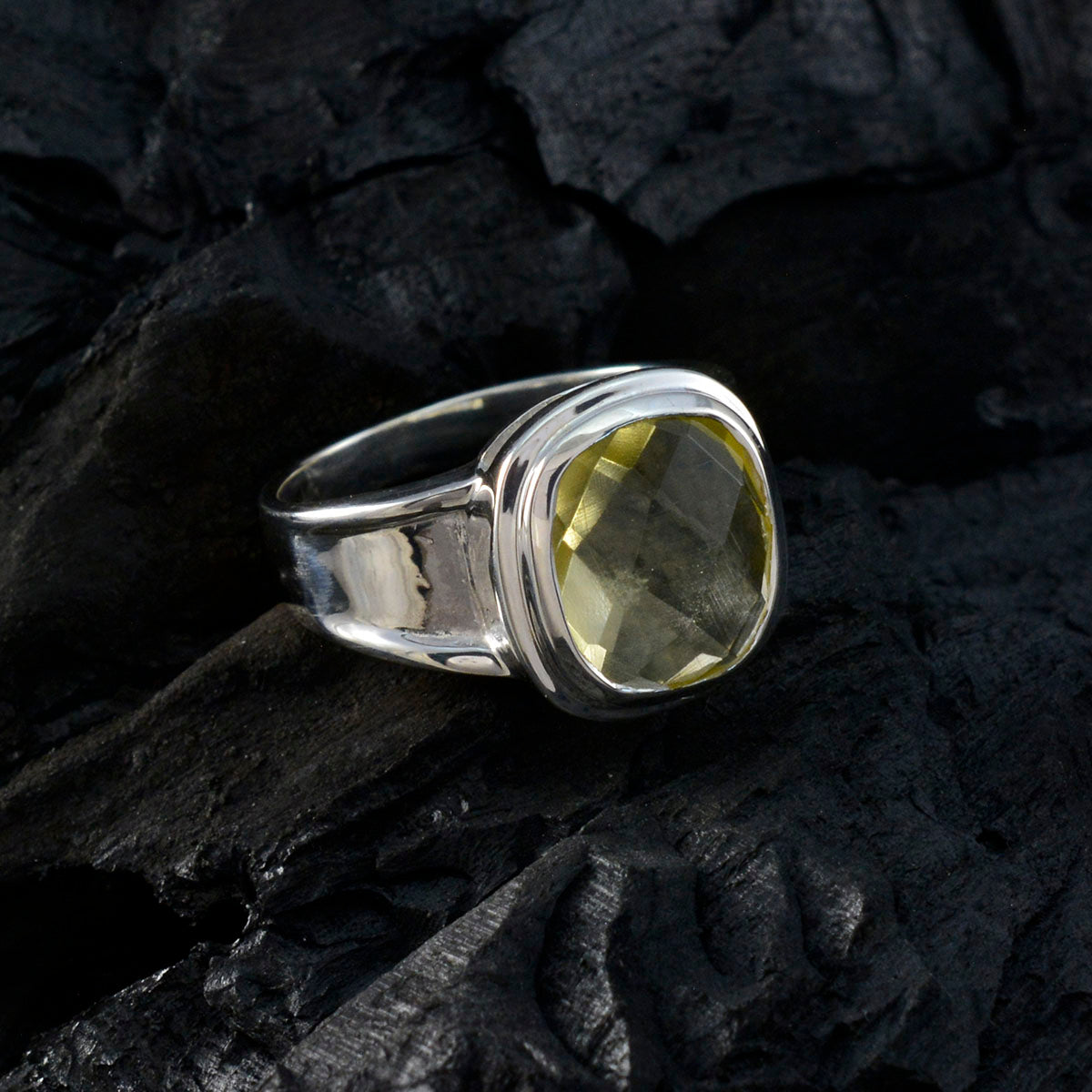 Riley Feminine Yellow Solitaire Ring