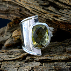 Angeles Yellow Solitaire Ring with Unique Silver Band