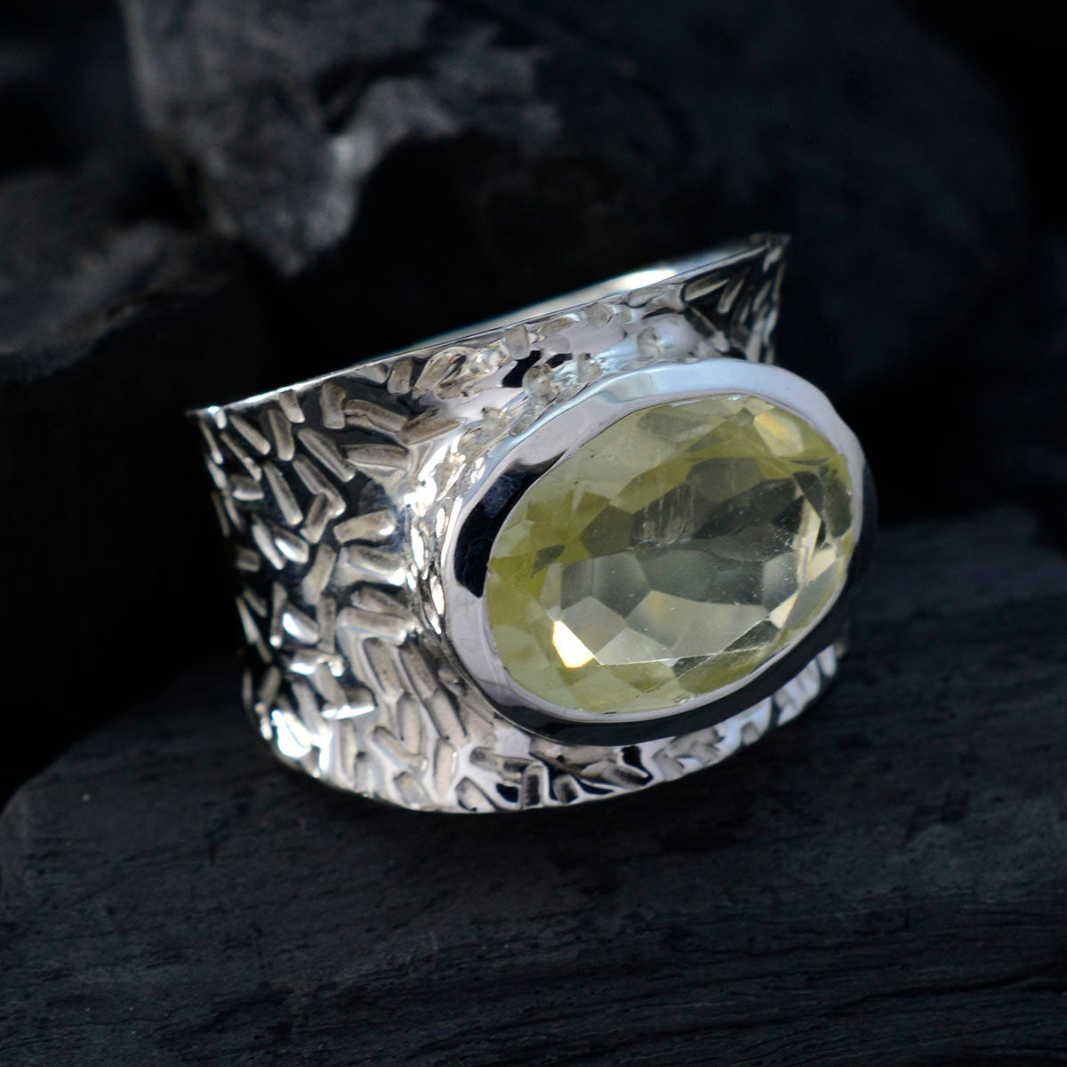 Leah engravings Yellow Solitaire Ring