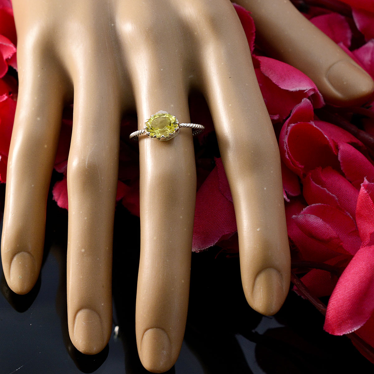 Luna Twist Yellow Solitaire Ring