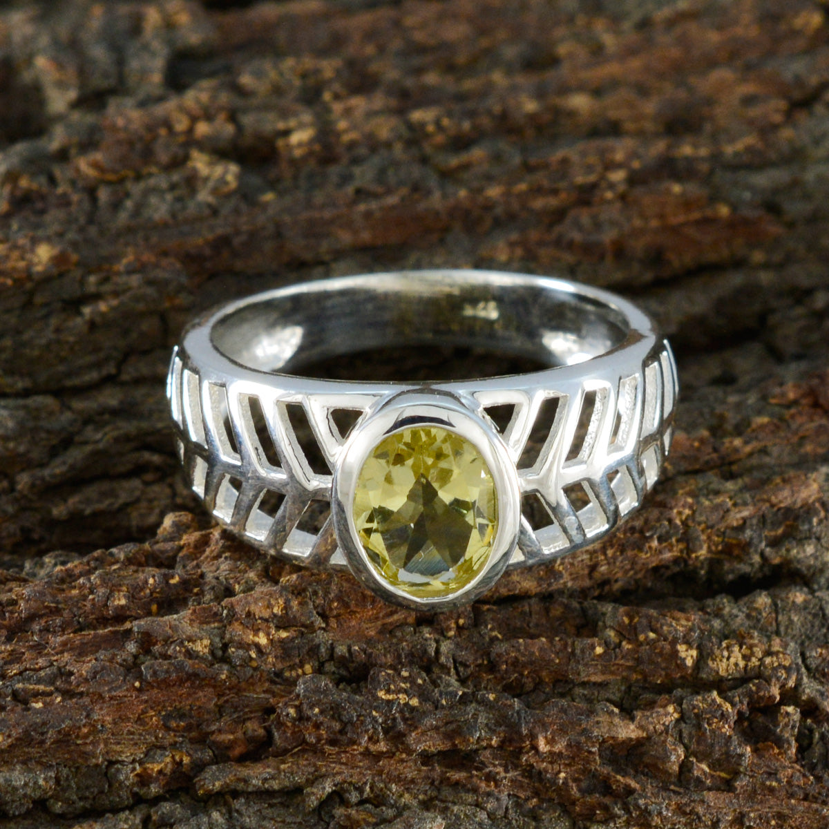 Savannah Art Deco Yellow Solitaire Ring