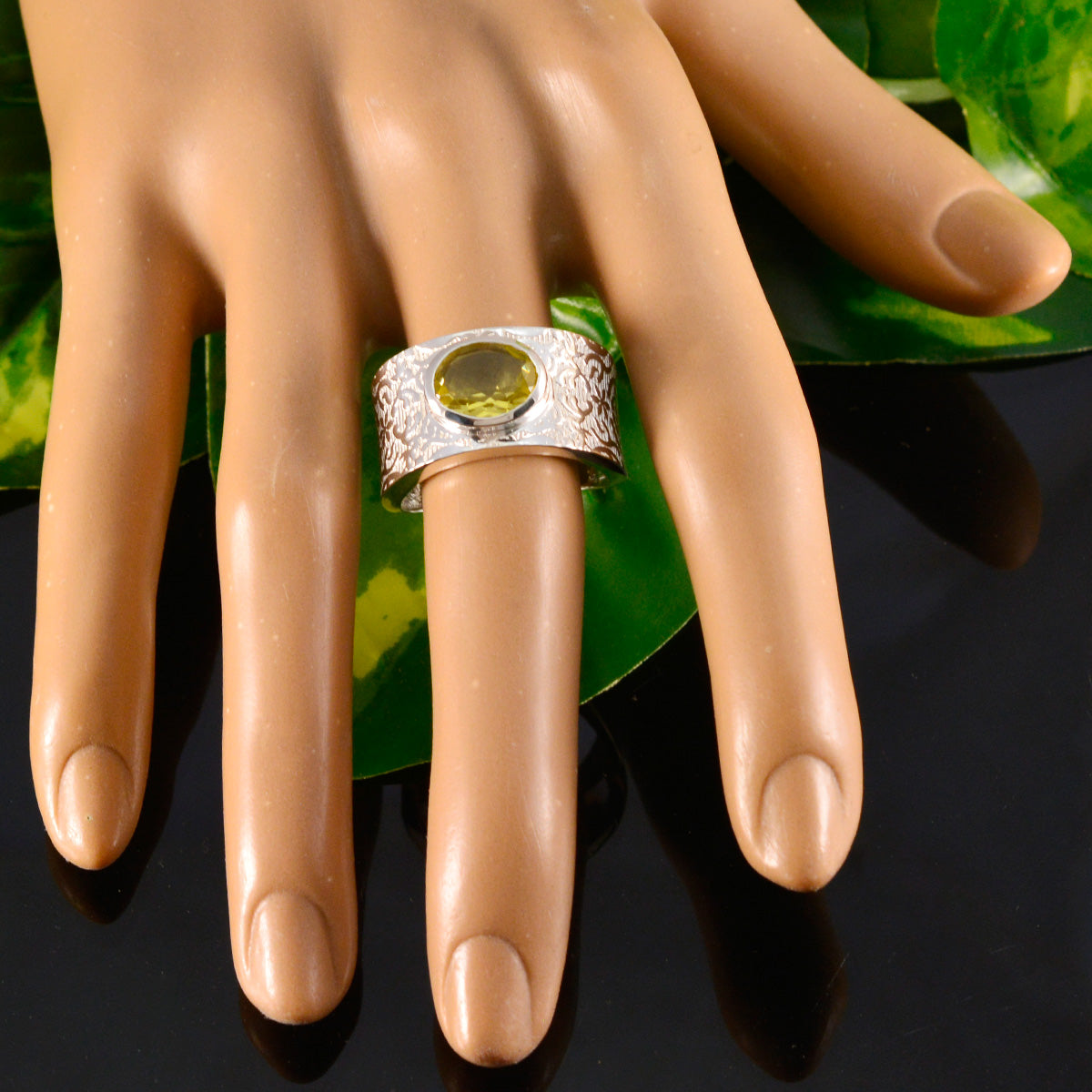 Aaliyah Art Deco Yellow Solitaire Ring