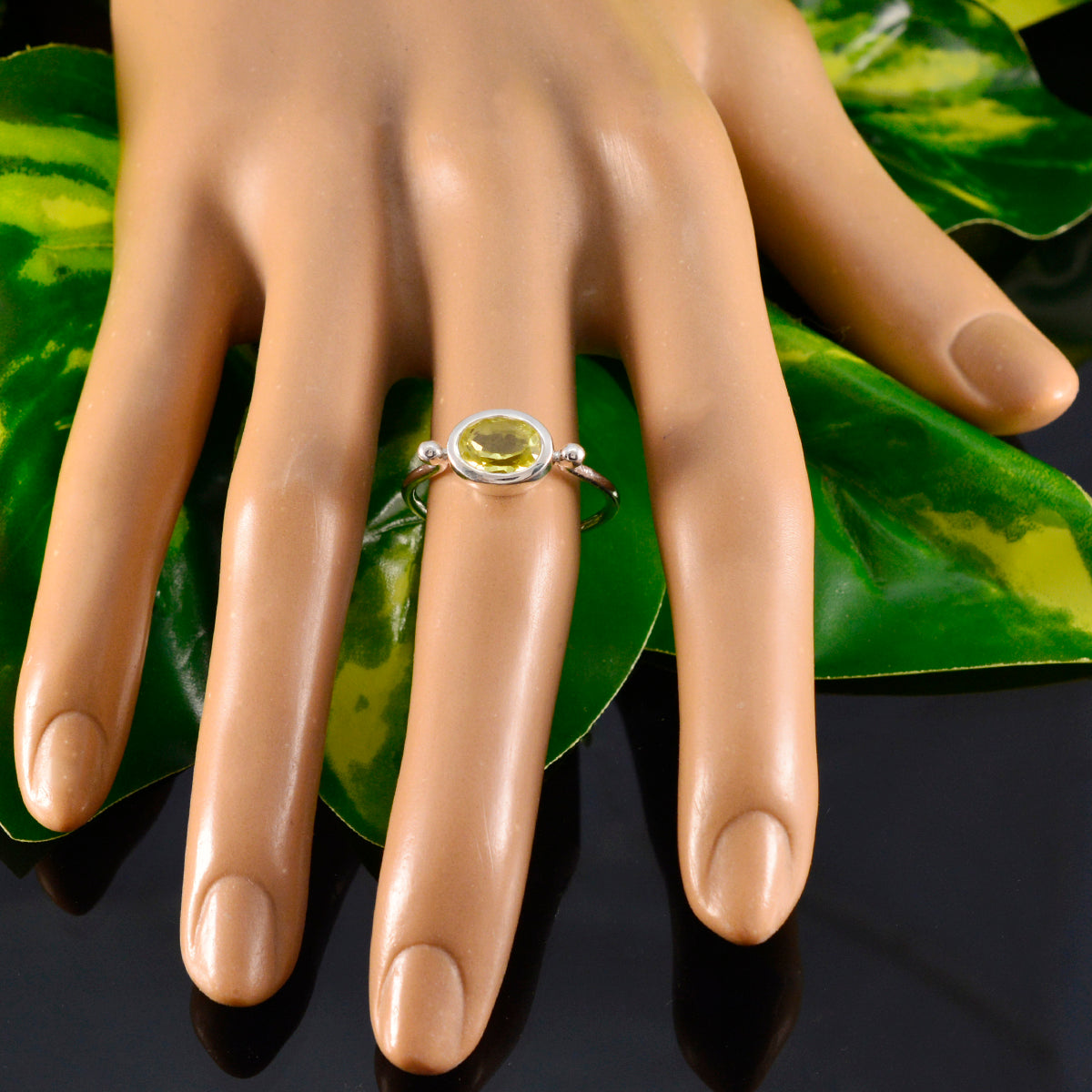Ayesha Abstract Yellow Solitaire Ring