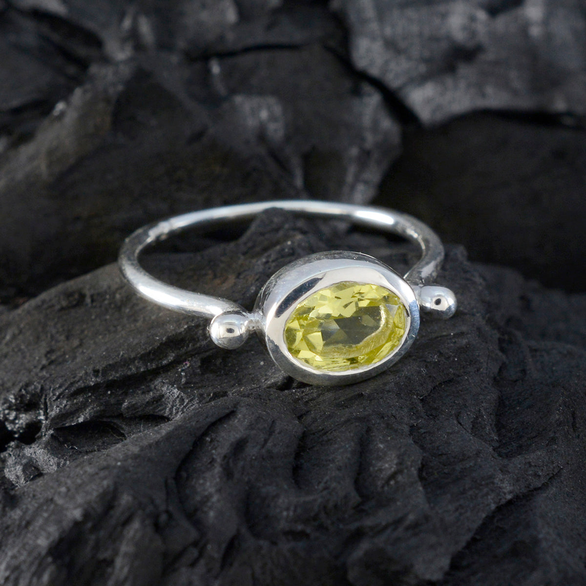 Ayesha Abstract Yellow Solitaire Ring
