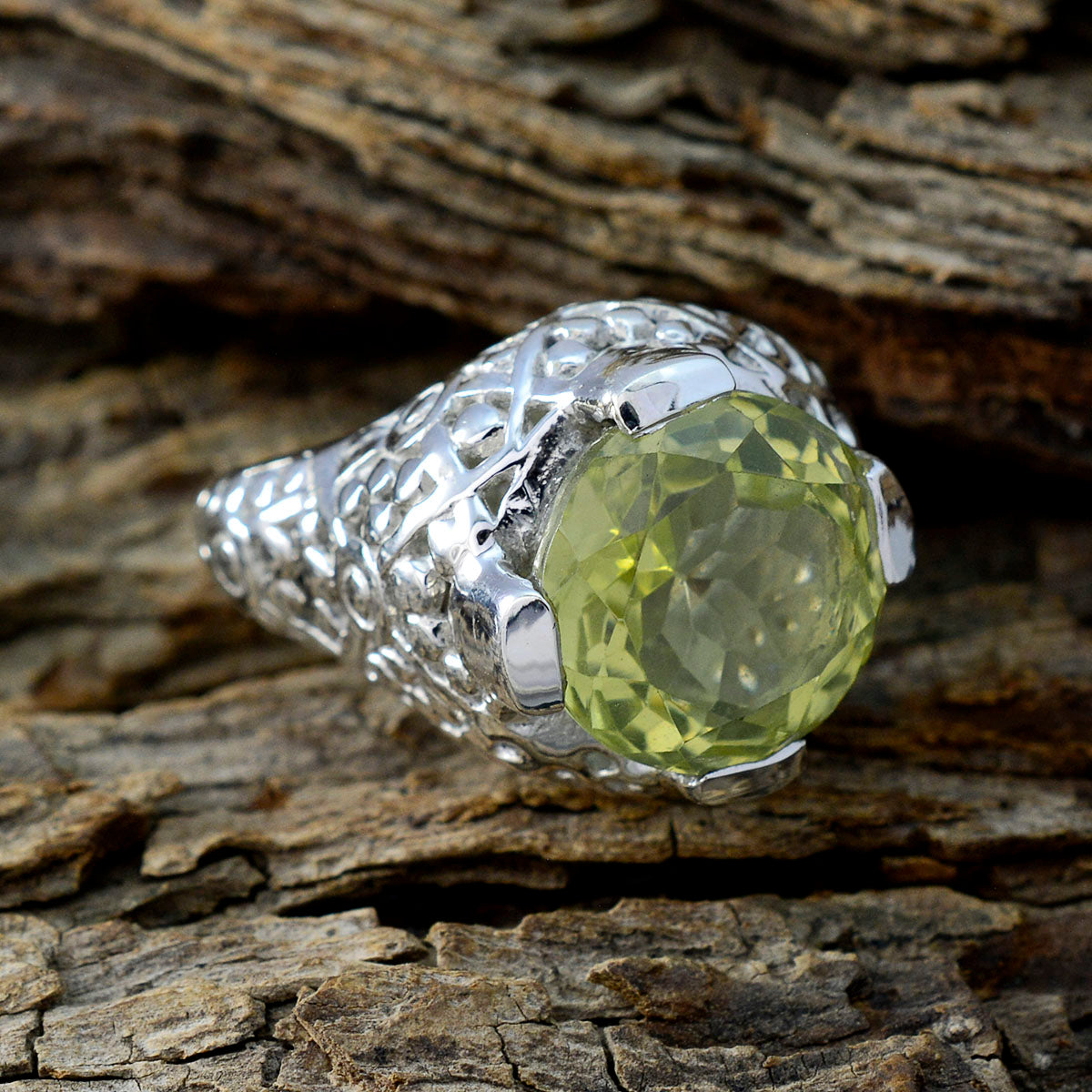 Grace Filigree Yellow Solitaire Ring