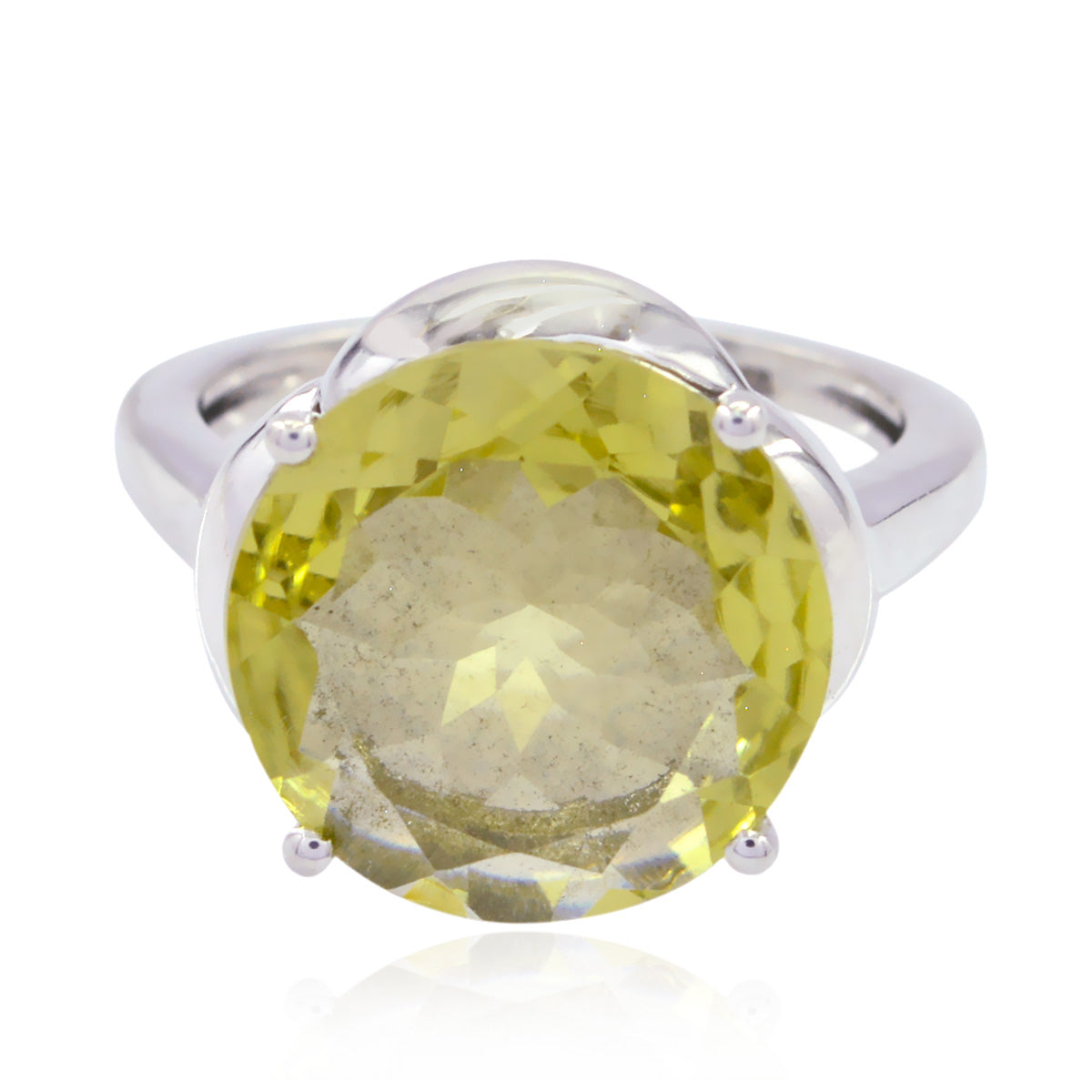 Aaliyah Feminine Yellow Solitaire Ring Lemon Quartz Yellow