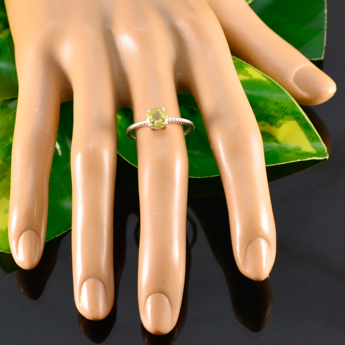 Ananya Twist Yellow Solitaire Ring