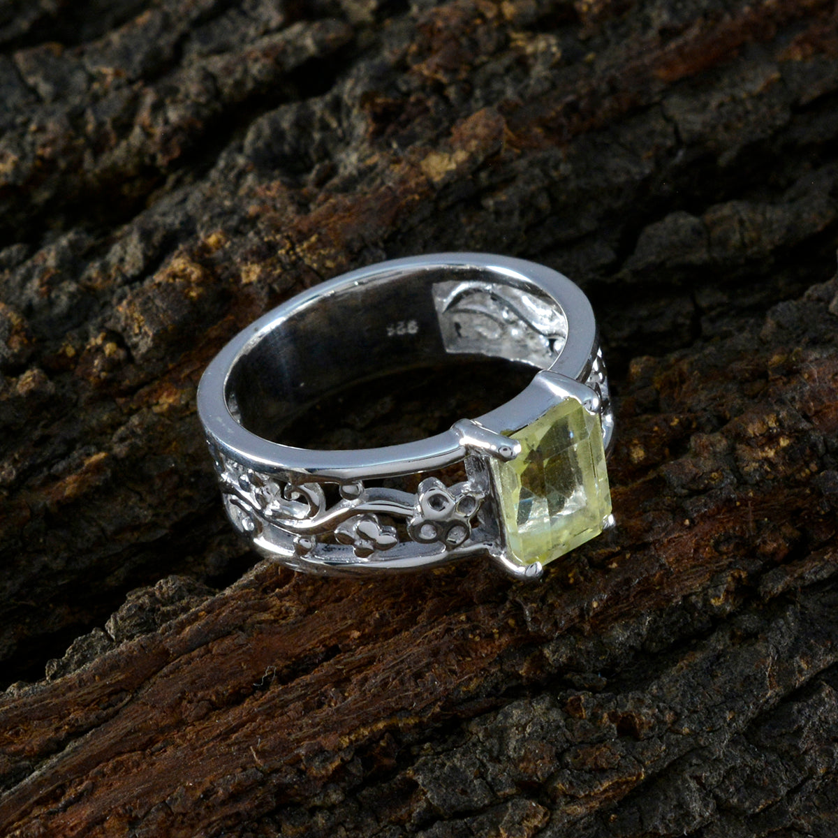 Autumn Feminine Yellow Solitaire Ring