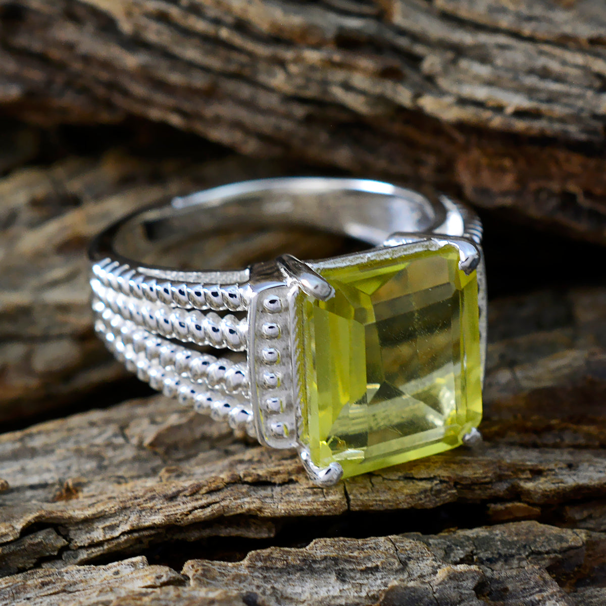 Lili Contemporary Yellow Solitaire Ring