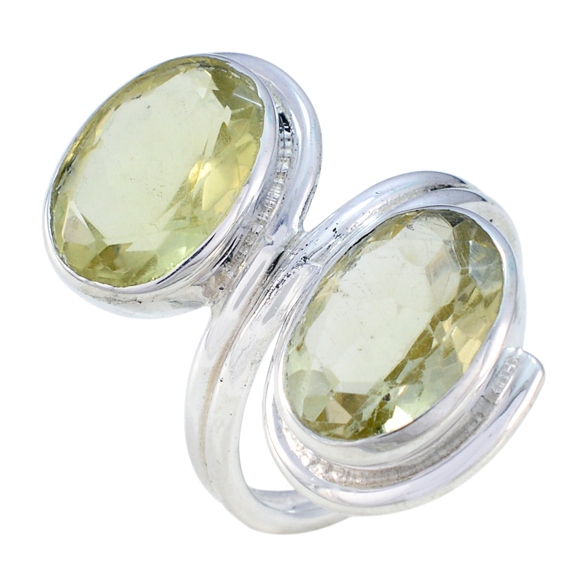 Ellie Trendy Yellow Toi et Moi Ring Lemon Quartz Yellow