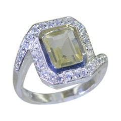 Elena Abstract Yellow Halo Ring Lemon Quartz Yellow