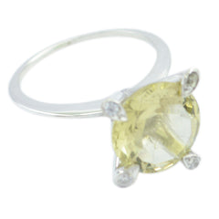 Antonia Contemporary Yellow Halo Ring Lemon Quartz Yellow