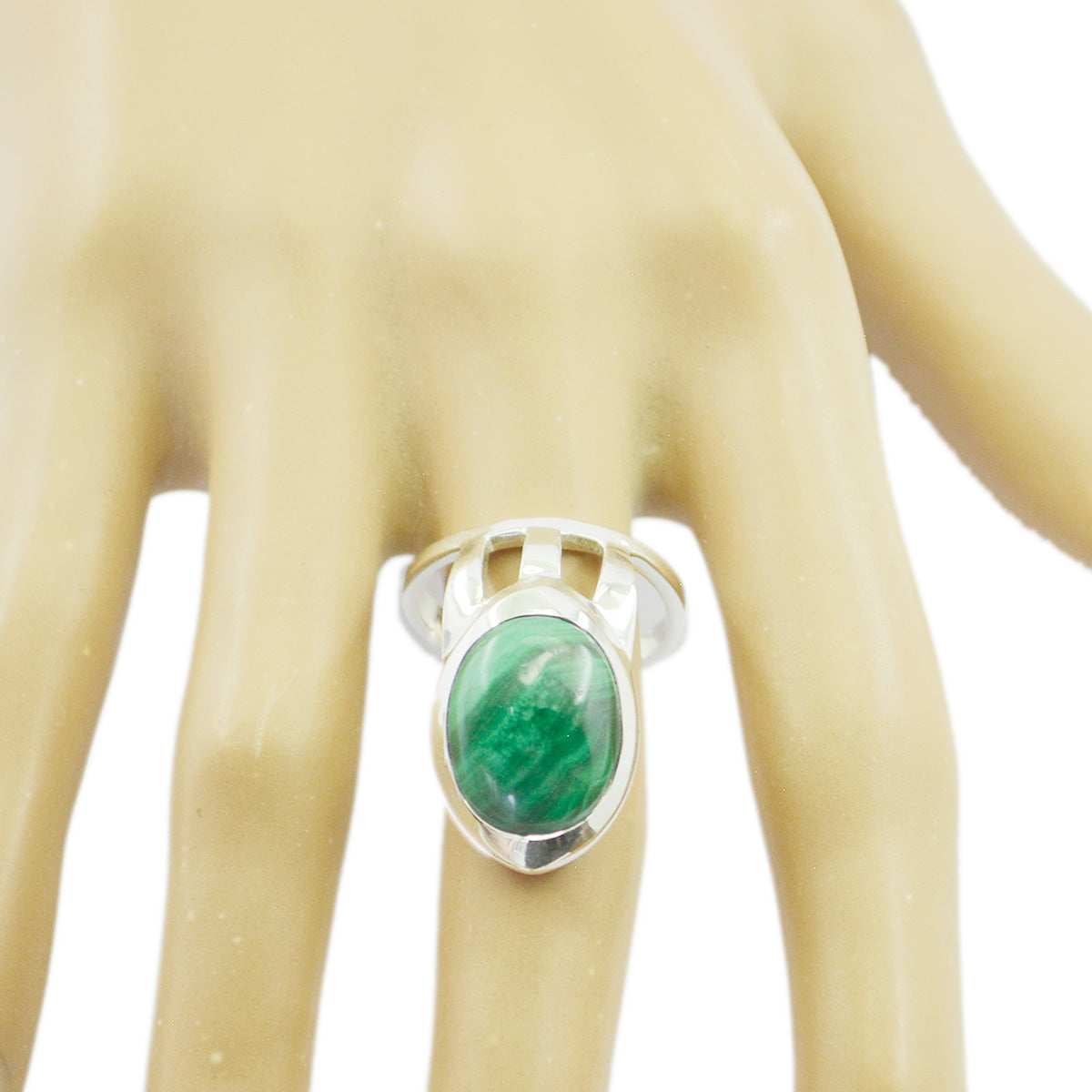 Ana Signet Green Solitaire Ring