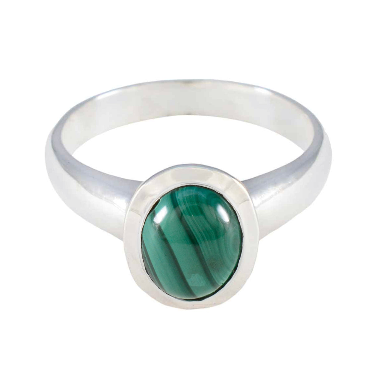 Lourdes Graceful Green Solitaire Ring Malachite Green