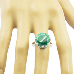 Angel Art Deco Green Solitaire Ring