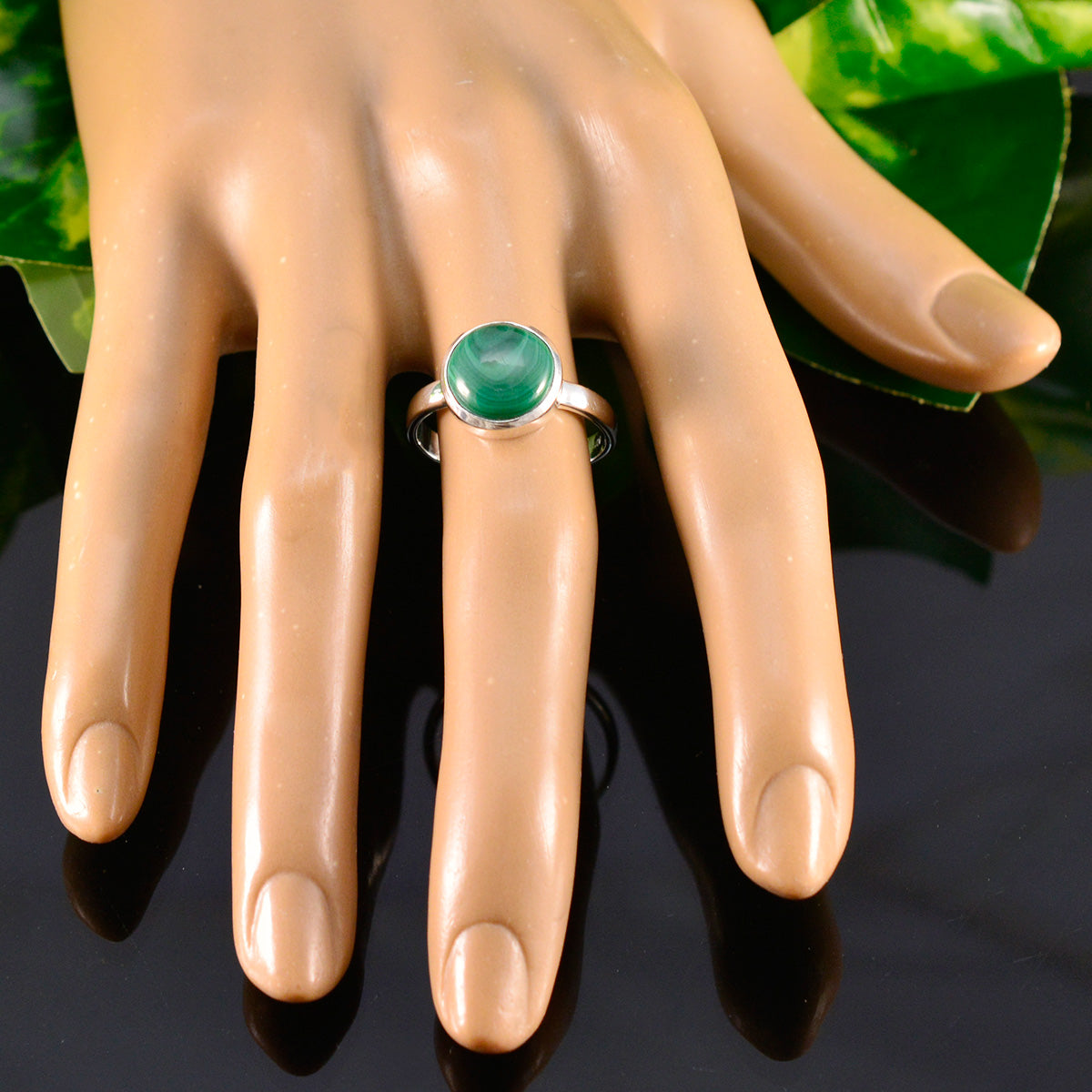 Alejandra Graceful Green Solitaire Ring