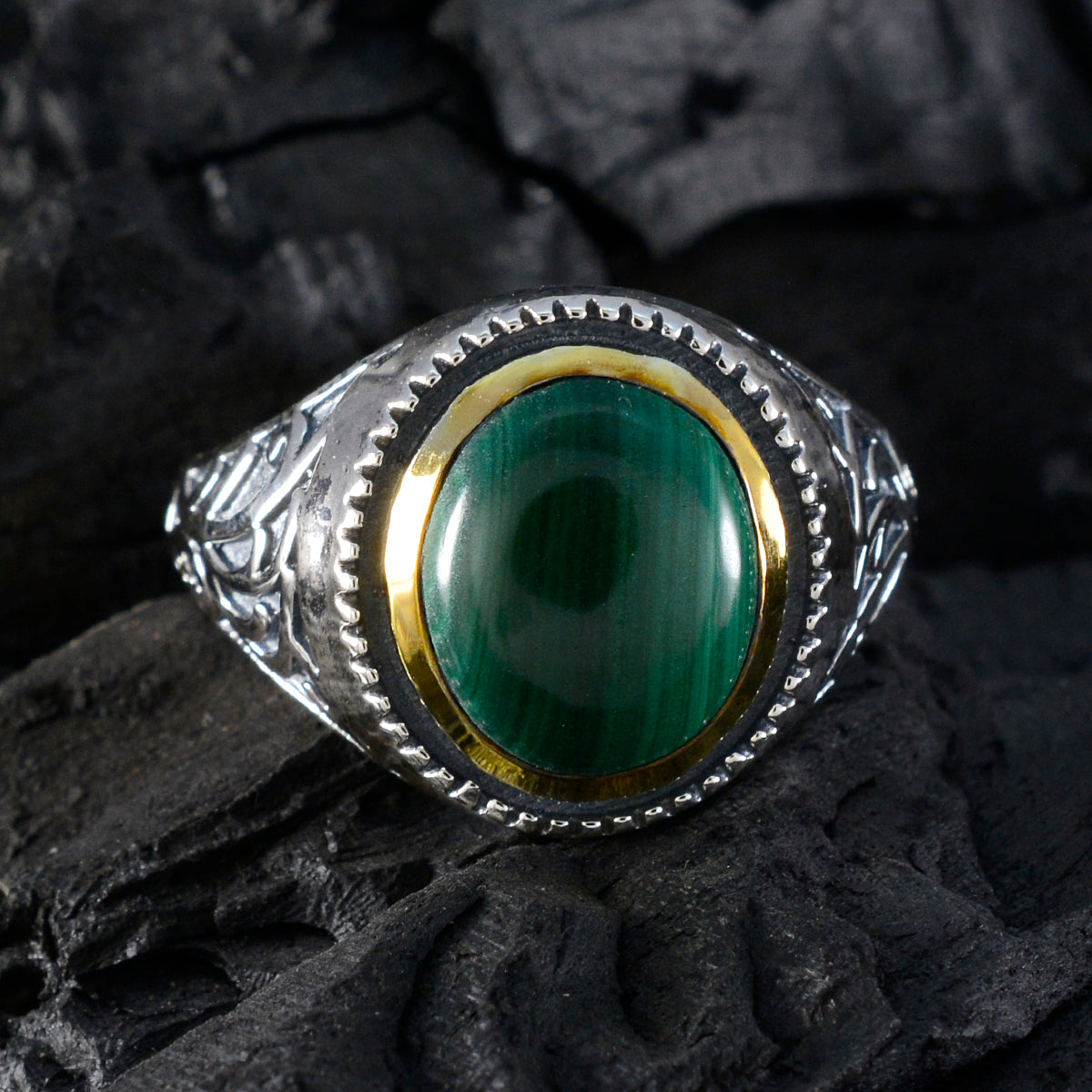 zazlle Filigree Green Solitaire Ring