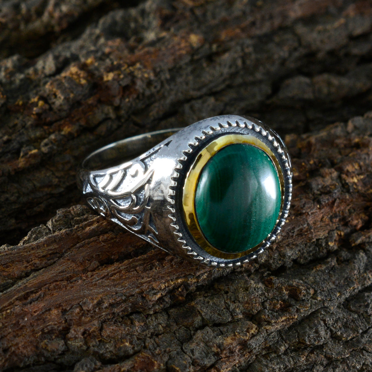 zazlle Filigree Green Solitaire Ring