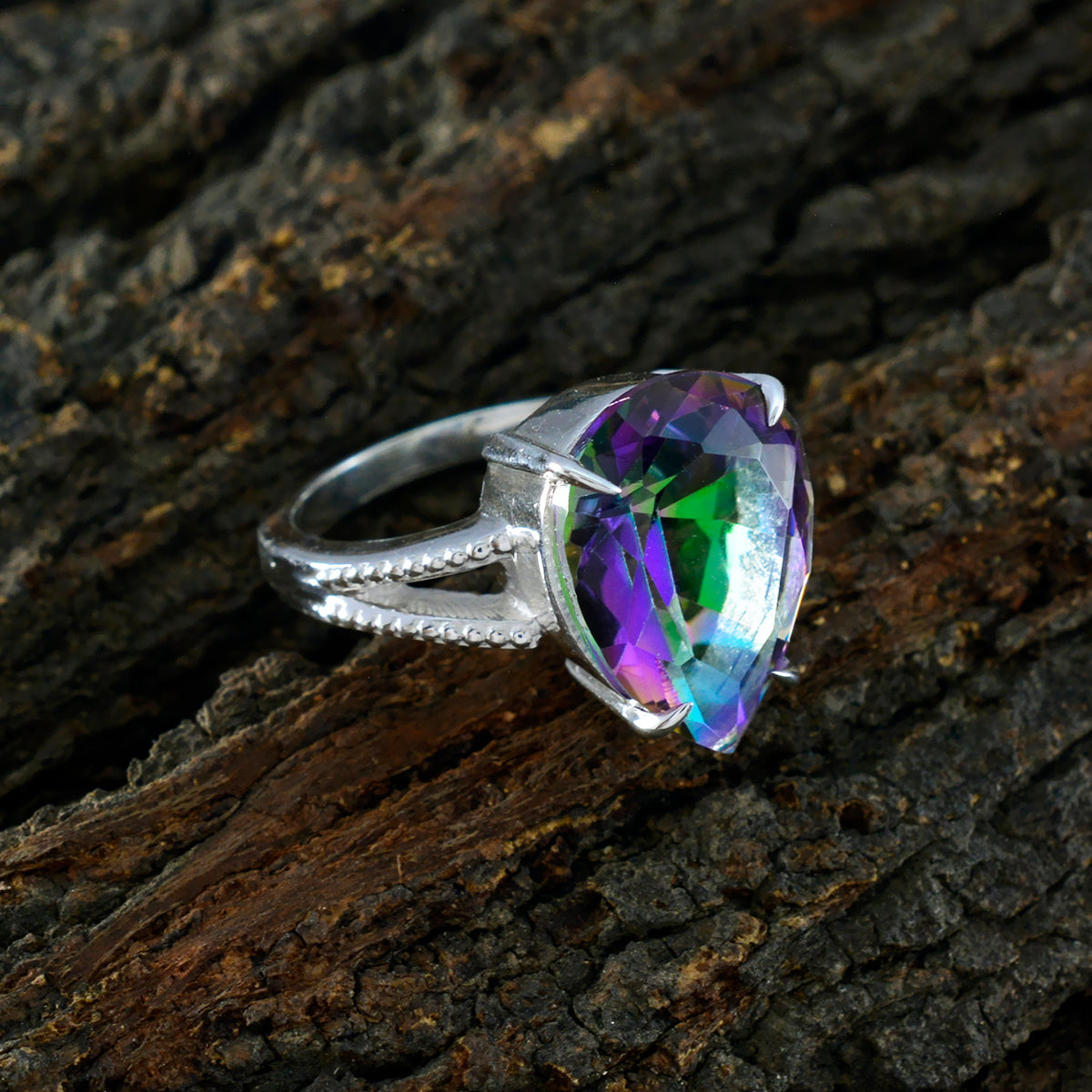 Maria Heart multicolor Solitaire Ring