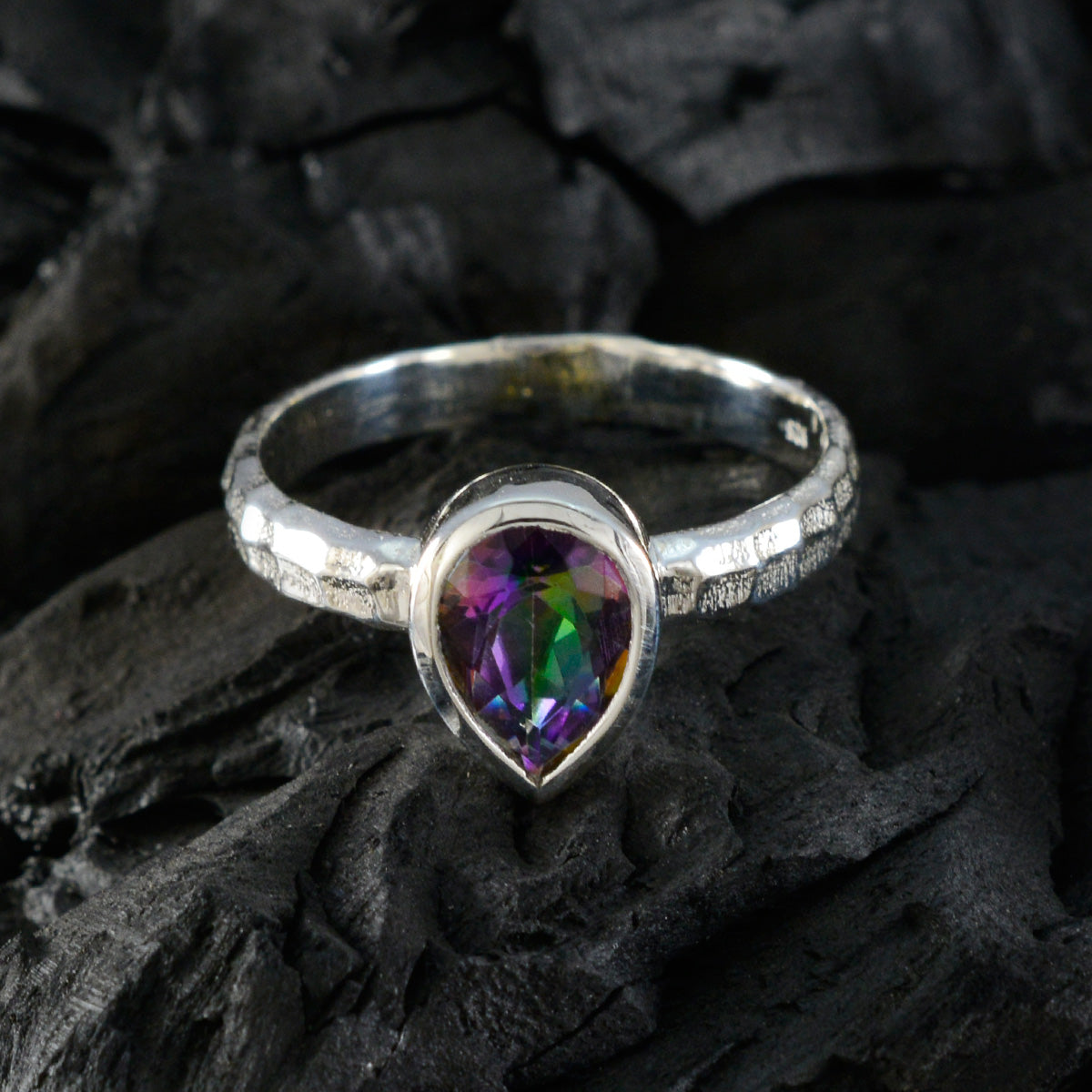 Violet Sophisticated multicolor Solitaire Ring