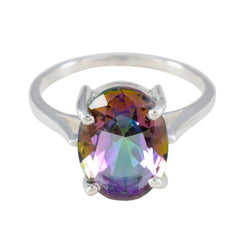 Amanda Traditional multicolor Solitaire Ring Mystic Quartz Multicolor