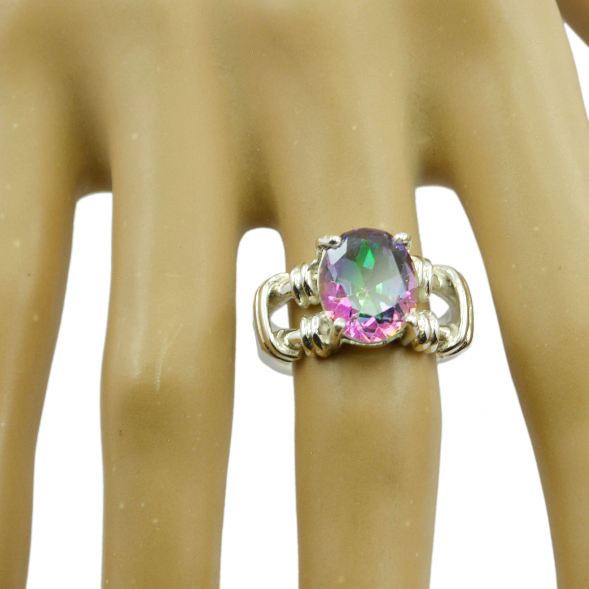 Nisa Rope-Wire multicolor Solitaire Ring