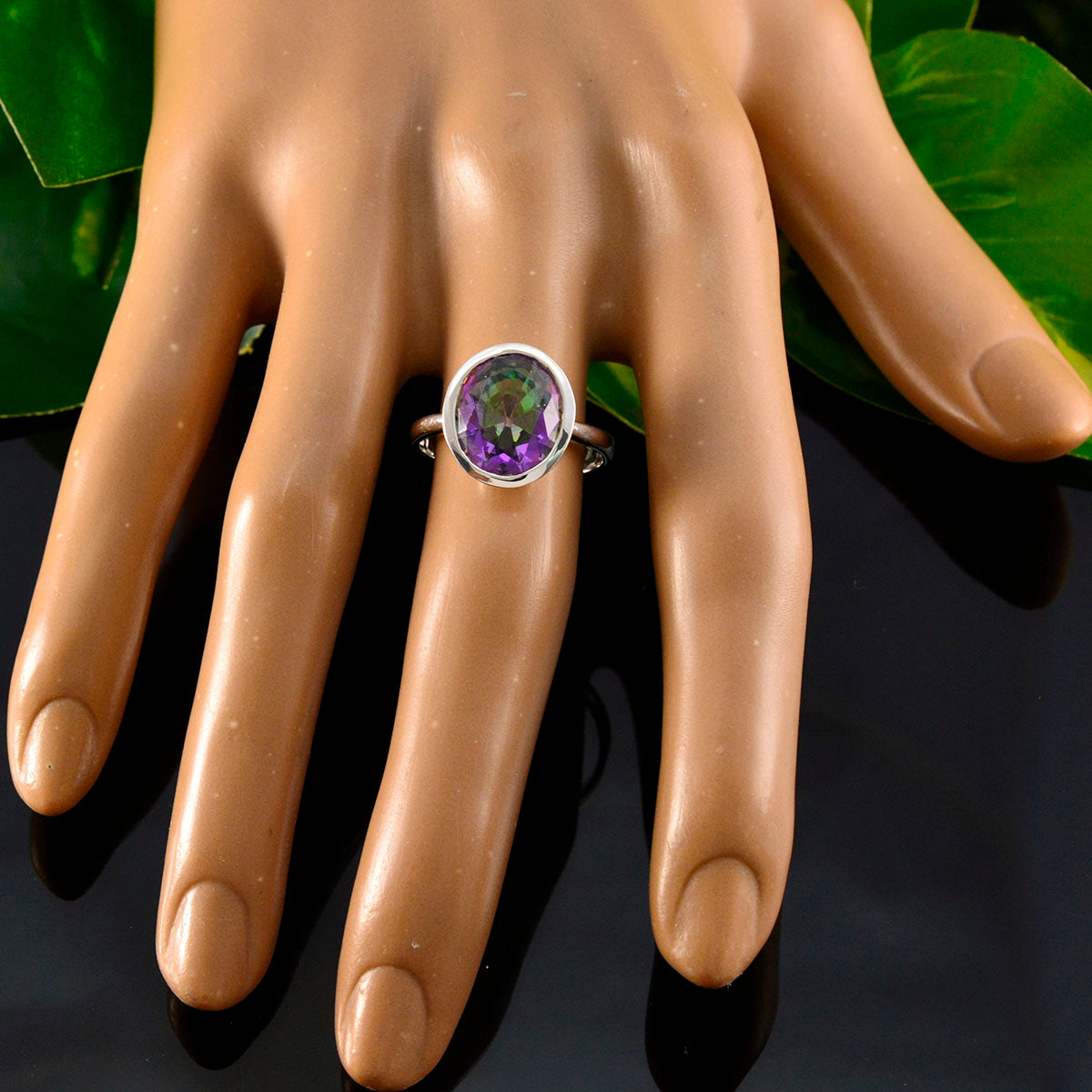 Aisha Ethnic multicolor Solitaire Ring
