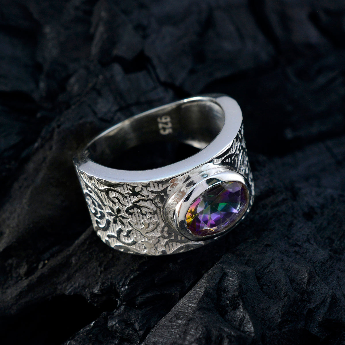 Abigail Art Deco multicolor Solitaire Ring