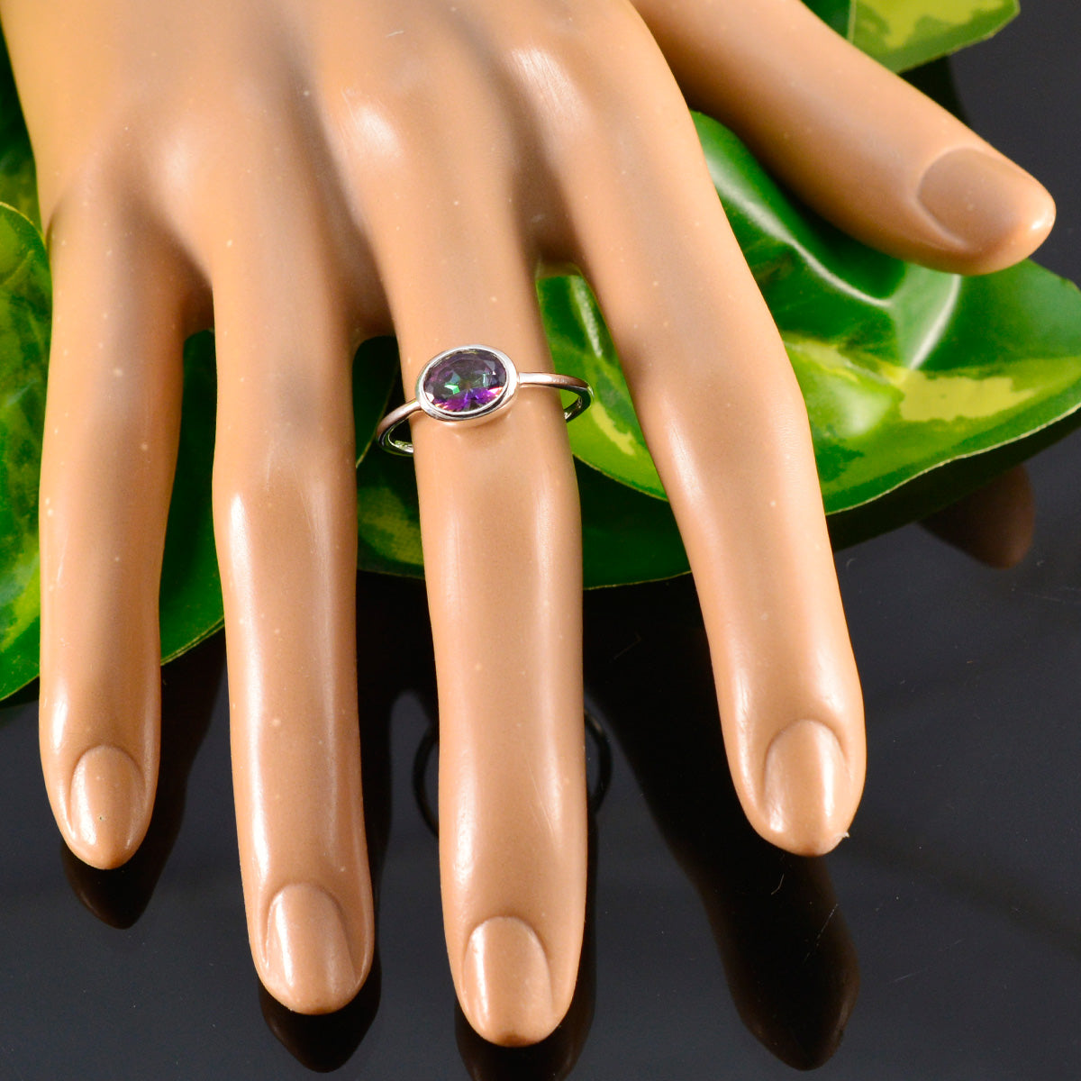 Yan Sophisticated multicolor Solitaire Ring
