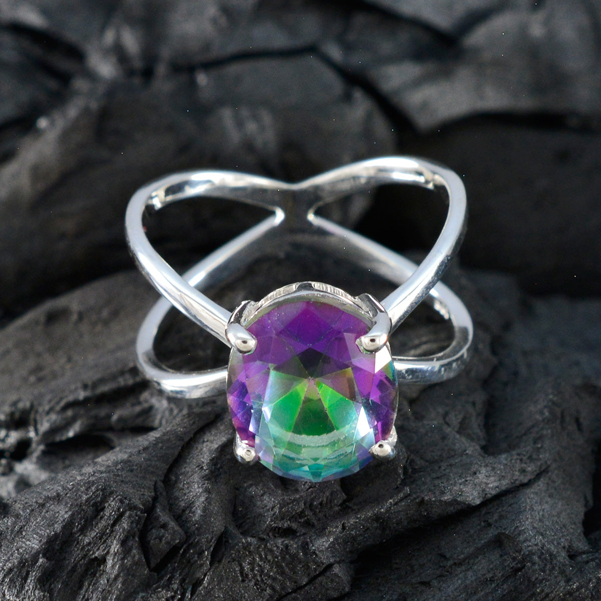 Milagros Boho multicolor Solitaire Ring
